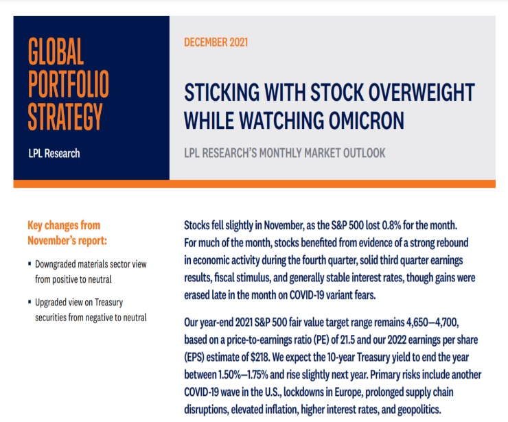 Global Portfolio Strategy | December 1, 2021